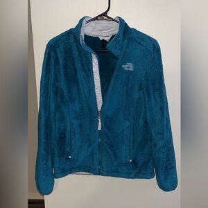 The north face women’s blue teal fleece jacket full zip size small coat